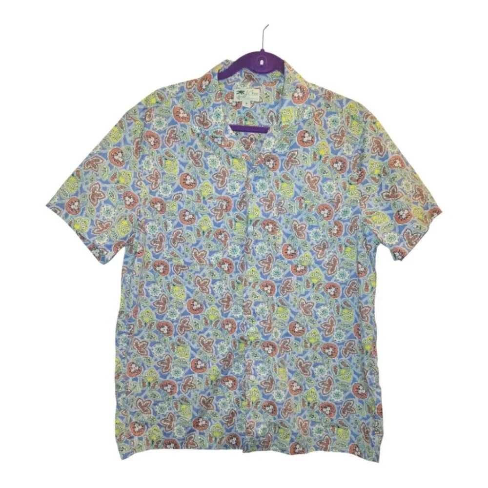 J. Crew Mens Slub Cotton Shirt polo Paisley  Size M NWT